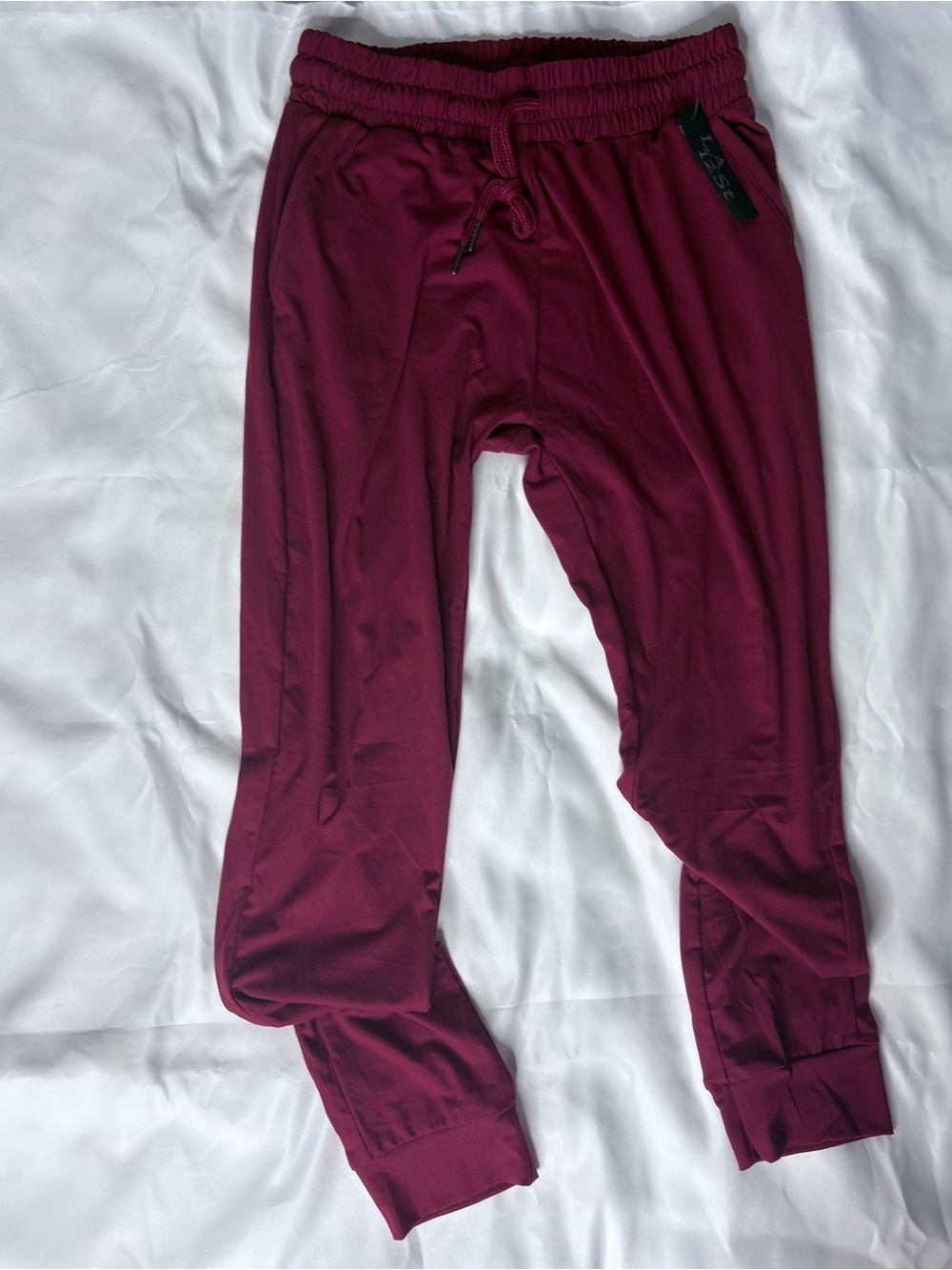 Maroon Jogger Pants with Elastic Waist